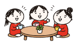リビングで談笑